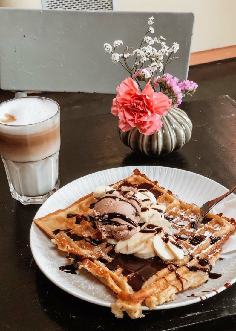 Visit Kauf Dich Glücklich Cafe for wide variety of waffles and pancakes