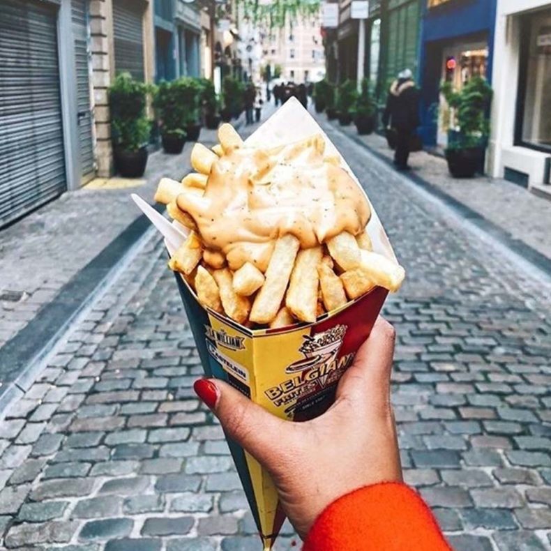 Taste crispy fries in Brussels