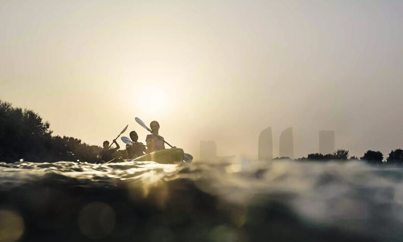 A guided kayaking trip through the Abu Dhabi mangroves
