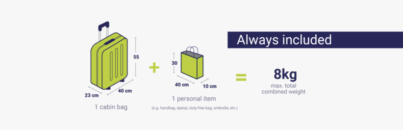 Size and weight of airBaltic cabin baggage