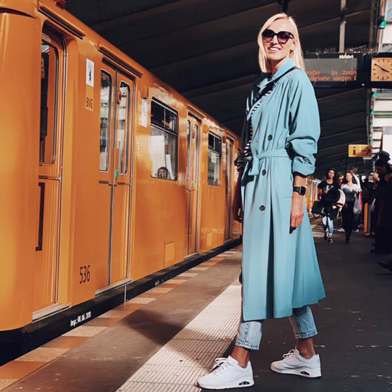 Kristīne Virsnīte at Berlin metro station