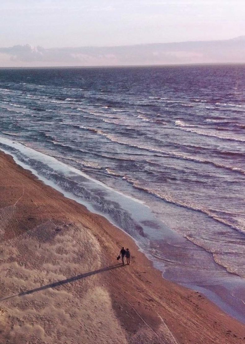 Walking along the seaside in Latvia