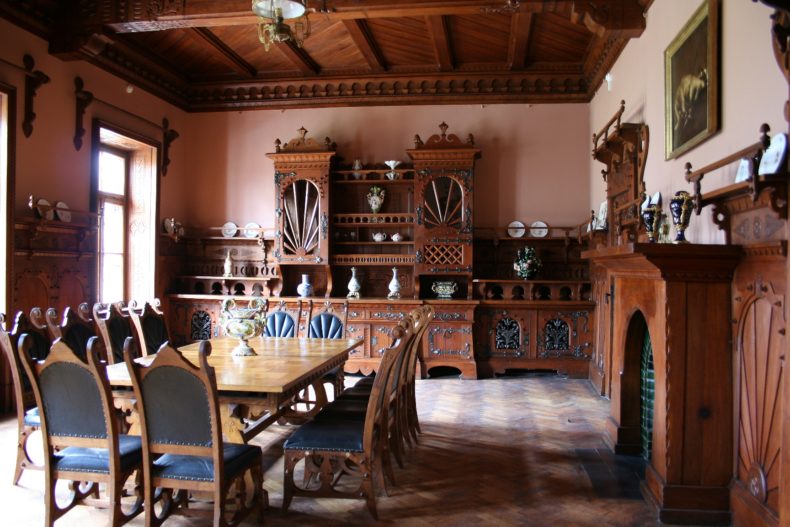 Wooden furniture at Rokišķu Manor