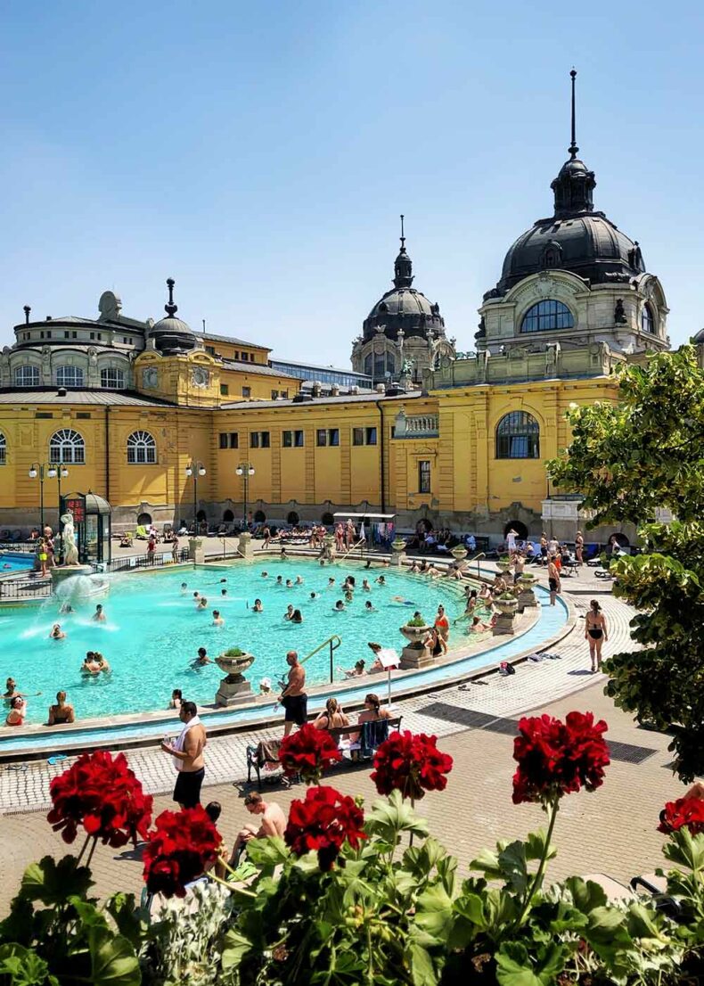 The most popular public bath in Budapest is Széchenyi Baths