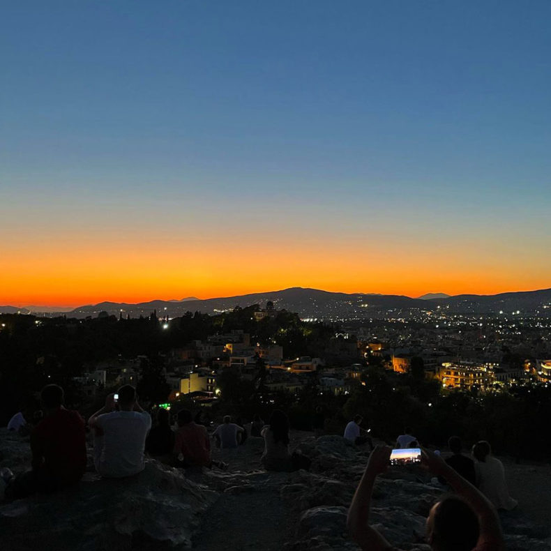 Areios Pagos is popular sunset spot in Greece