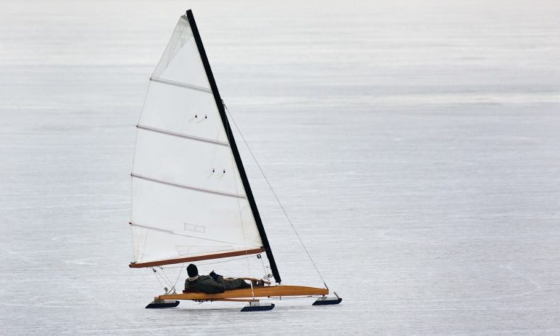 Try sailing on frozen lake