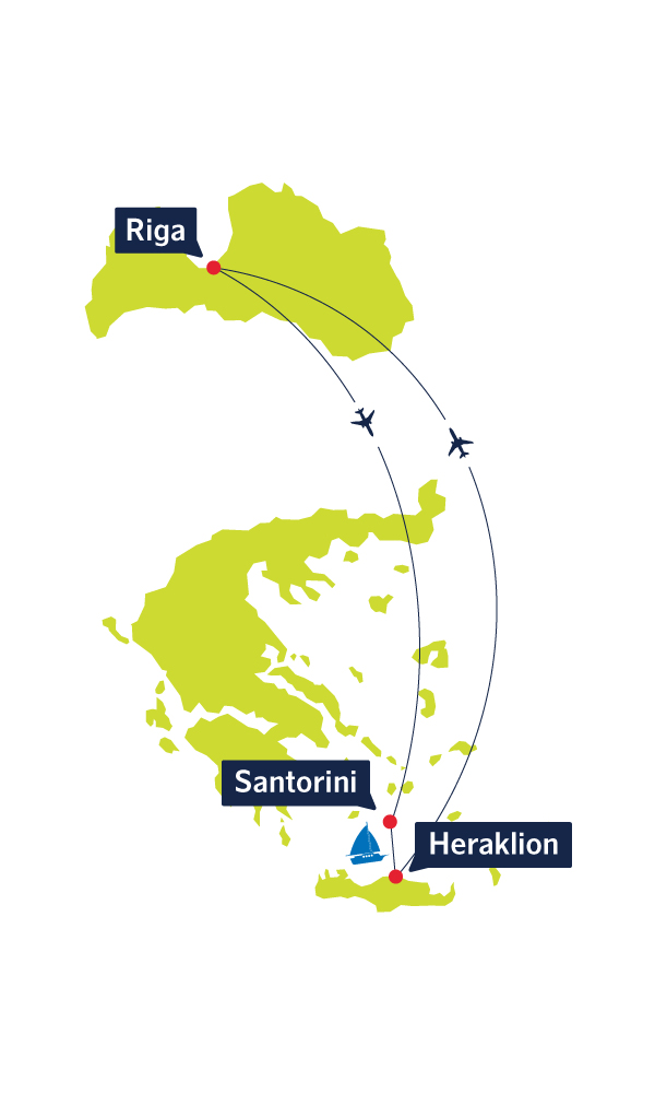 Direct flight Riga-Santorini
