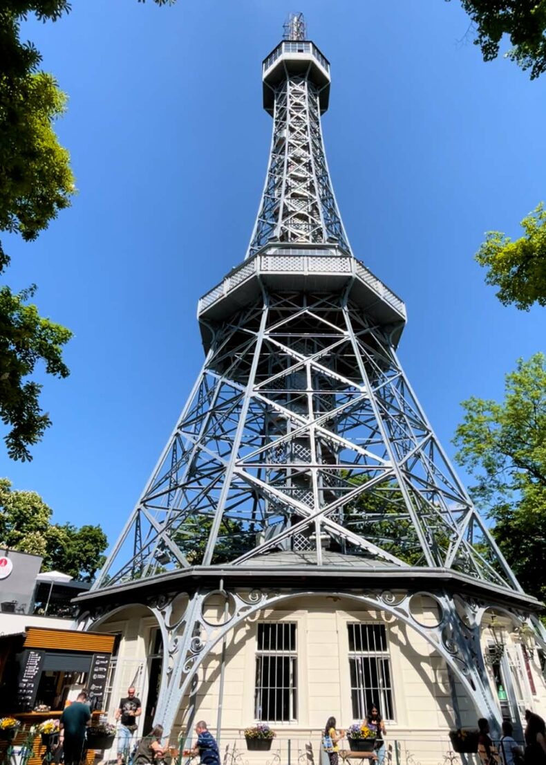 At Petřín Hill, you will find a miniature Eiffel Tower from 1891
