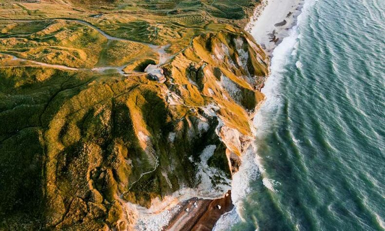 Landscape view of the Bulbjerg National Park in Denmark