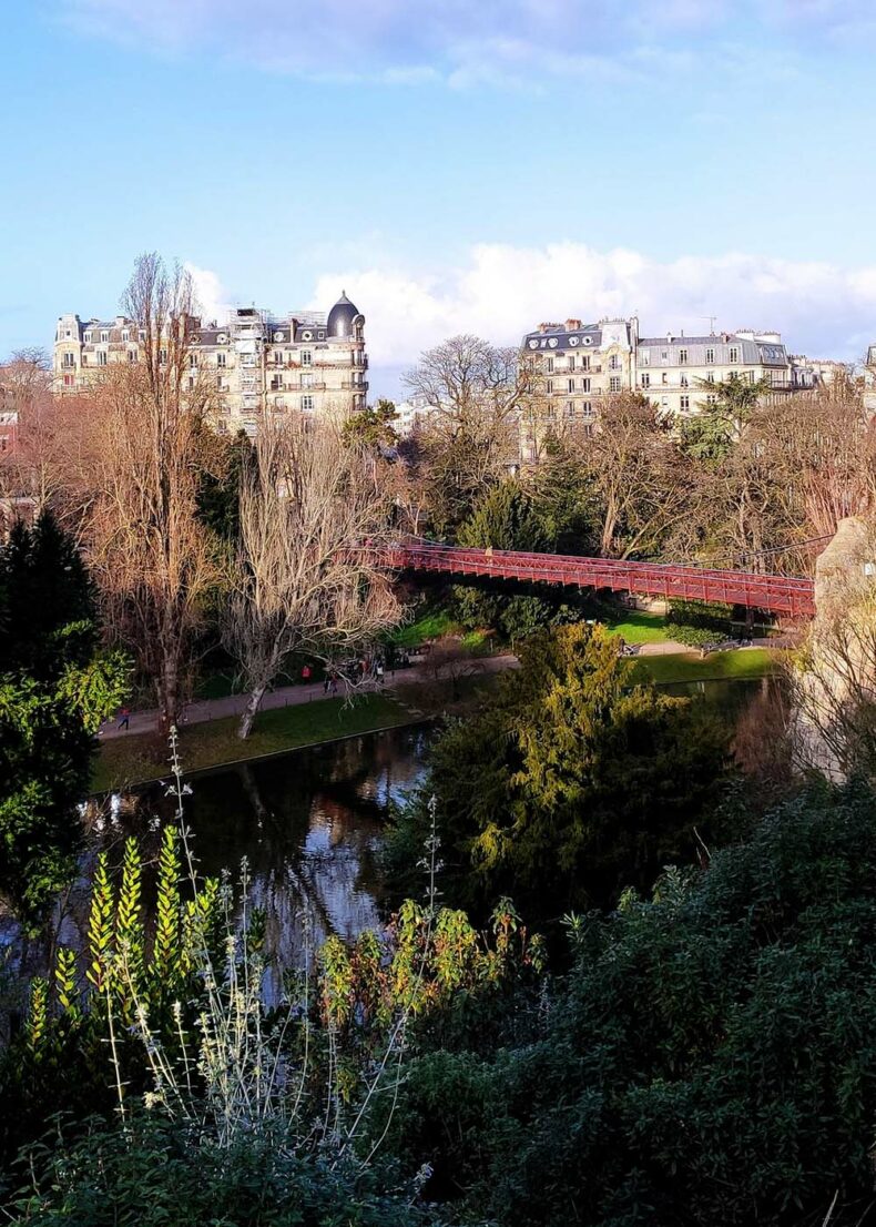 The best park in Paris to go with your dog is Buttes Chaumont Park