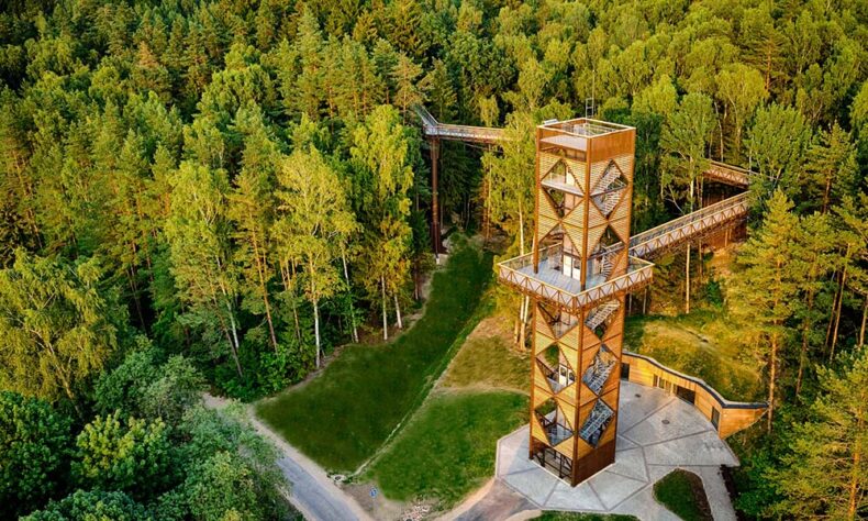 The Treetop Walking Path, located in the Anykščiai Pinewood in Lithuania