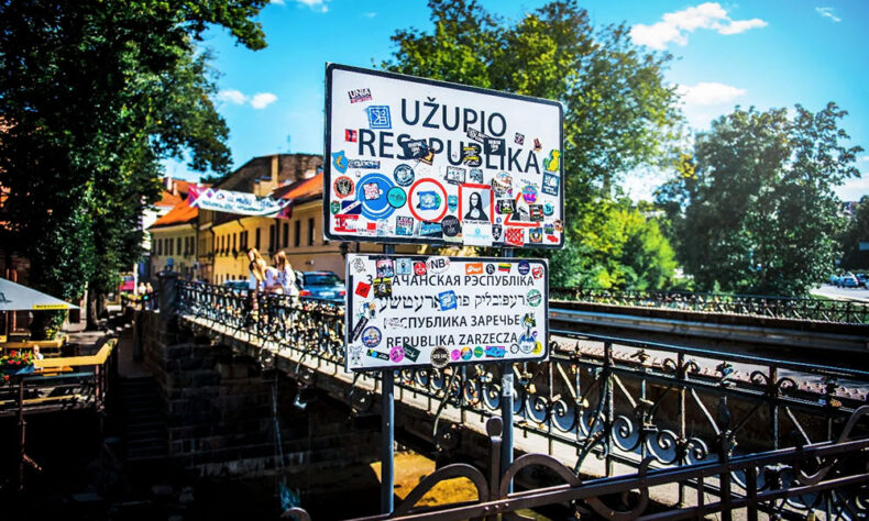Užupis is a creative hub in the Old Town of Vilnius