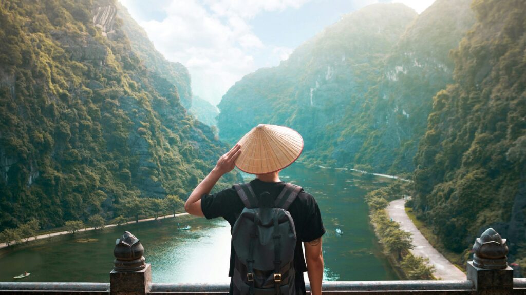 View of a person in Hanoi