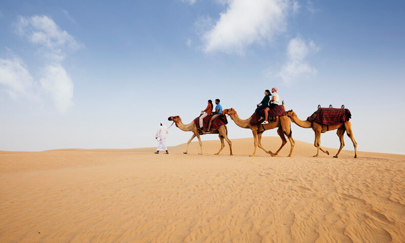 Go on a camel ride in Dubai's desert