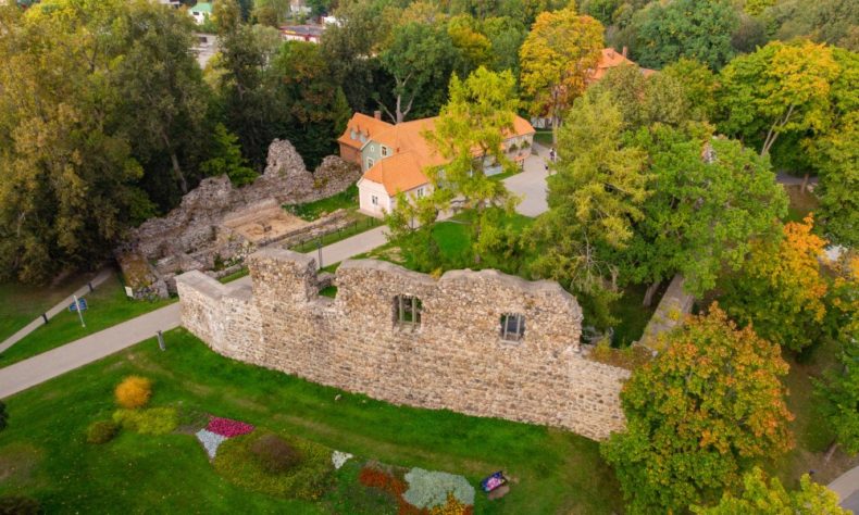 Ruins of Valmiera Livonian order castle 