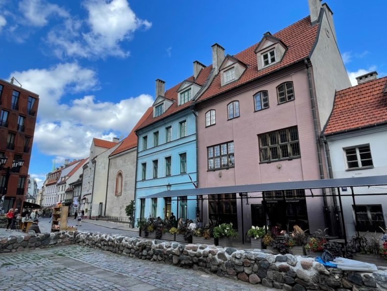 Colourful houses in the old town of Riga