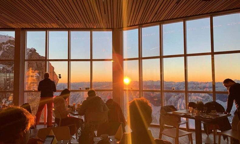 Zugspitze restaurant and viewing platforms with fabulous views