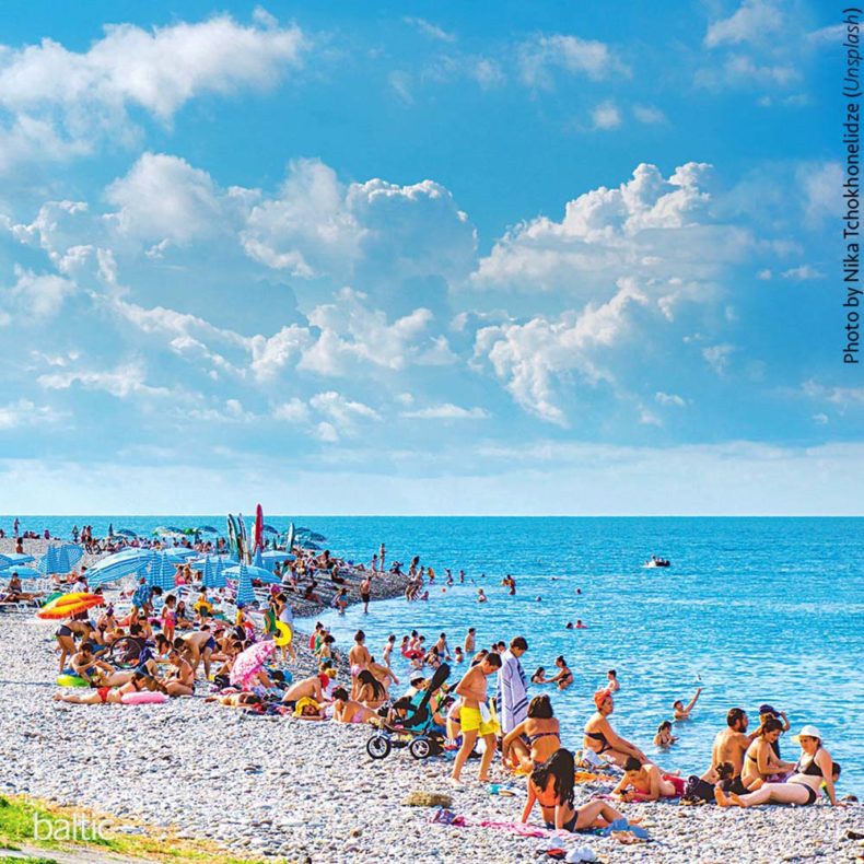 Crowded Batumi beach - Georgia