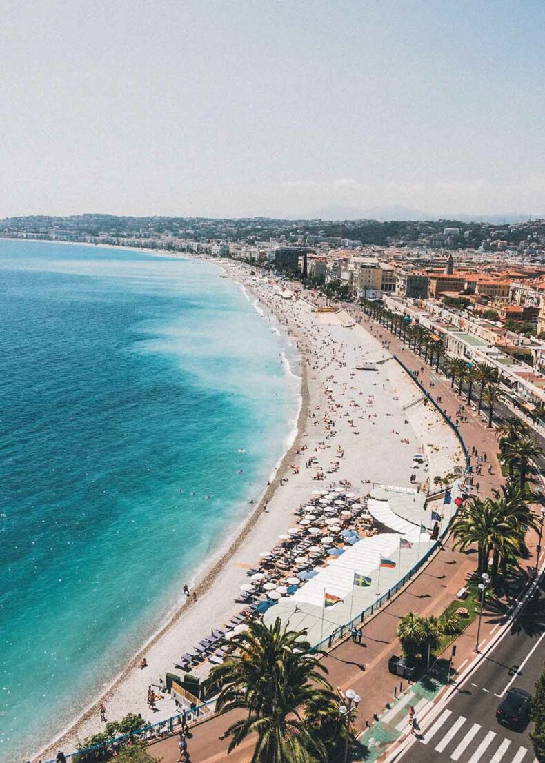 The oceanfront promenade in Nice, France