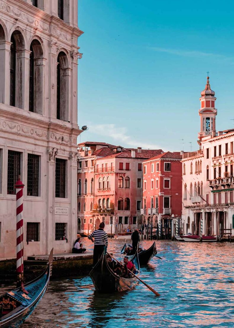 The market in Venice - Mercato di Rialto is located next to the Grand Canal