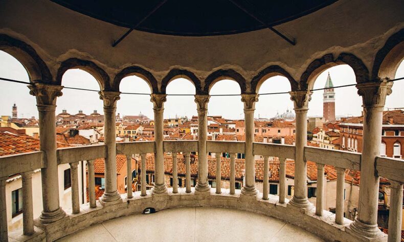 View of Venice city from the Scala Contarini del Bovolo