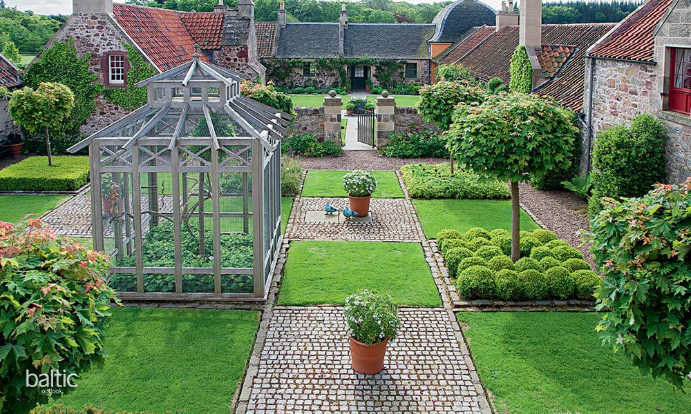 Broadwoodside gardens are a renovated collection of old farm buildings in Scotland