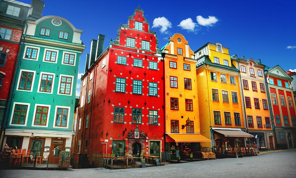 Colorful buildings in Stockholm old town