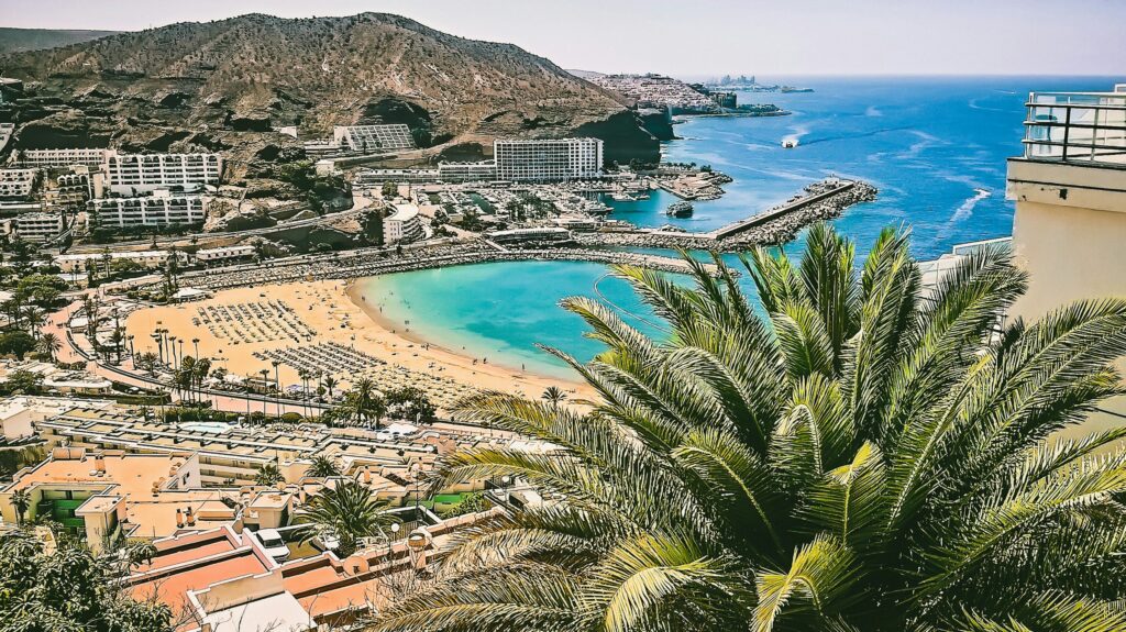 The sun-baked, arid coast of Gran Canaria in the Canary Islands
