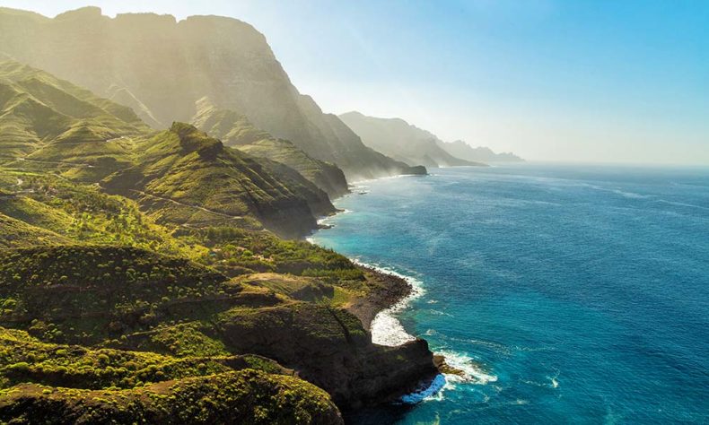 Green hills and cliffs of Tamadaba Natural Park