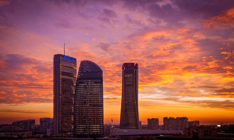 View the best sunset in Milan near the CityLife