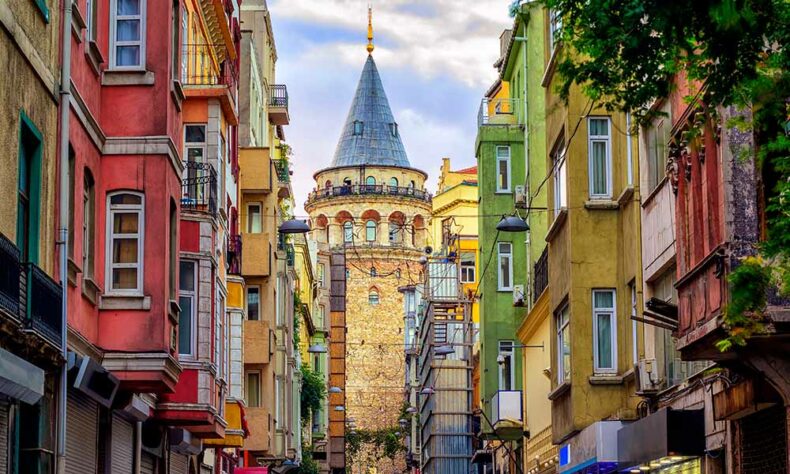 Galata Tower is a defining point of the elegant neighbourhood