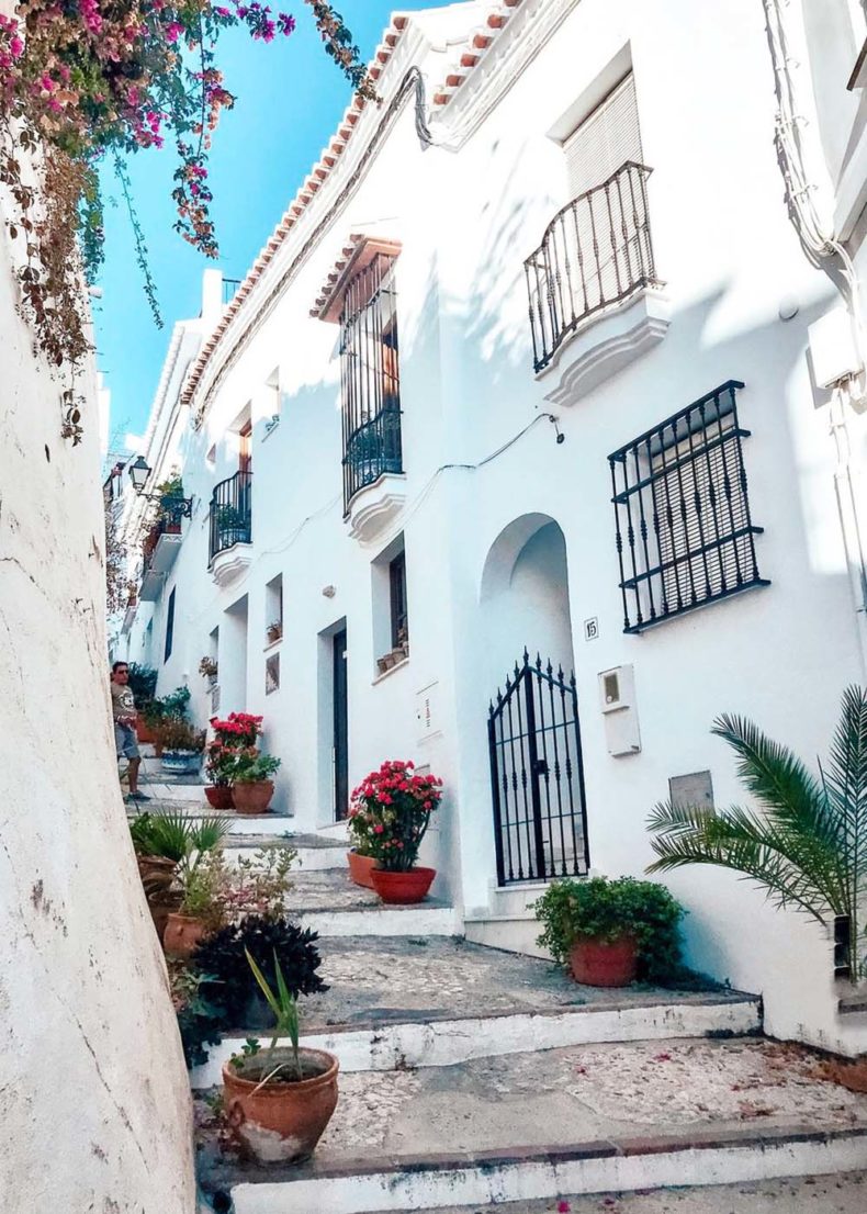 Nerja - village with cobbled streets and whitewashed buildings