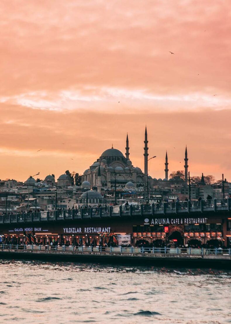 Seafood restaurants under the Galata Bridge