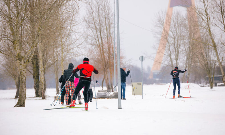 Try cross-country ski tracks in the middle of Riga