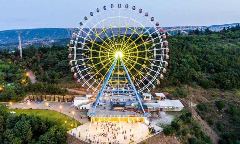 Ferris wheel provide stunning views of the Tbilisi