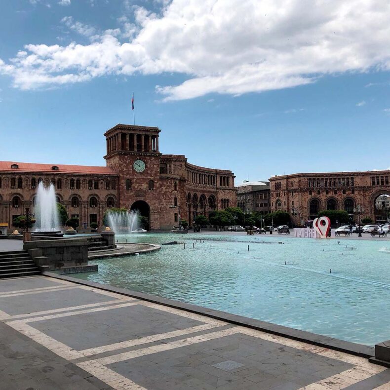 Fountain in Yerevan Republic Square