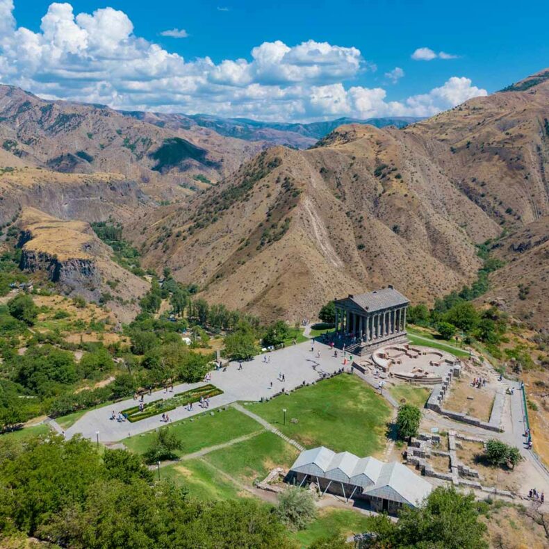 Visit Garni temple, it is the only standing colonnaded building in Armenia