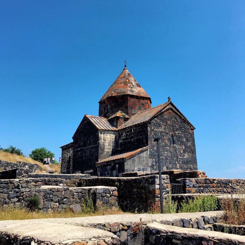 Visit the Sevanavank Monastery with magnificent view to Lake Sevan and mountains