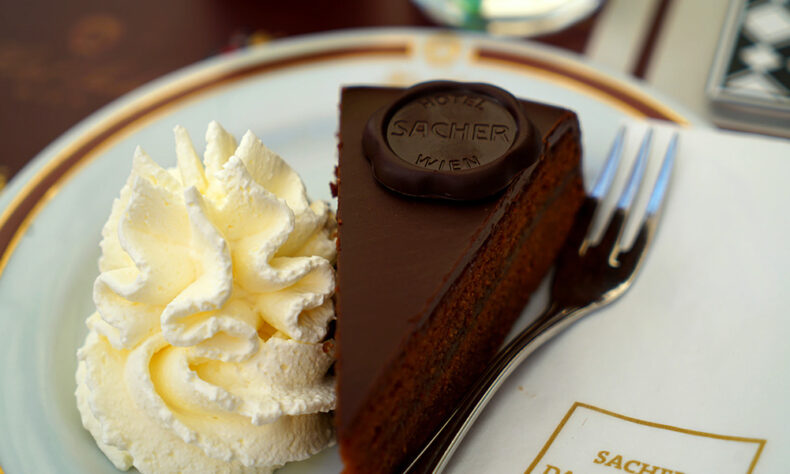 Vienna is well known for its desserts, so a must-try is a slice of Sachertorte