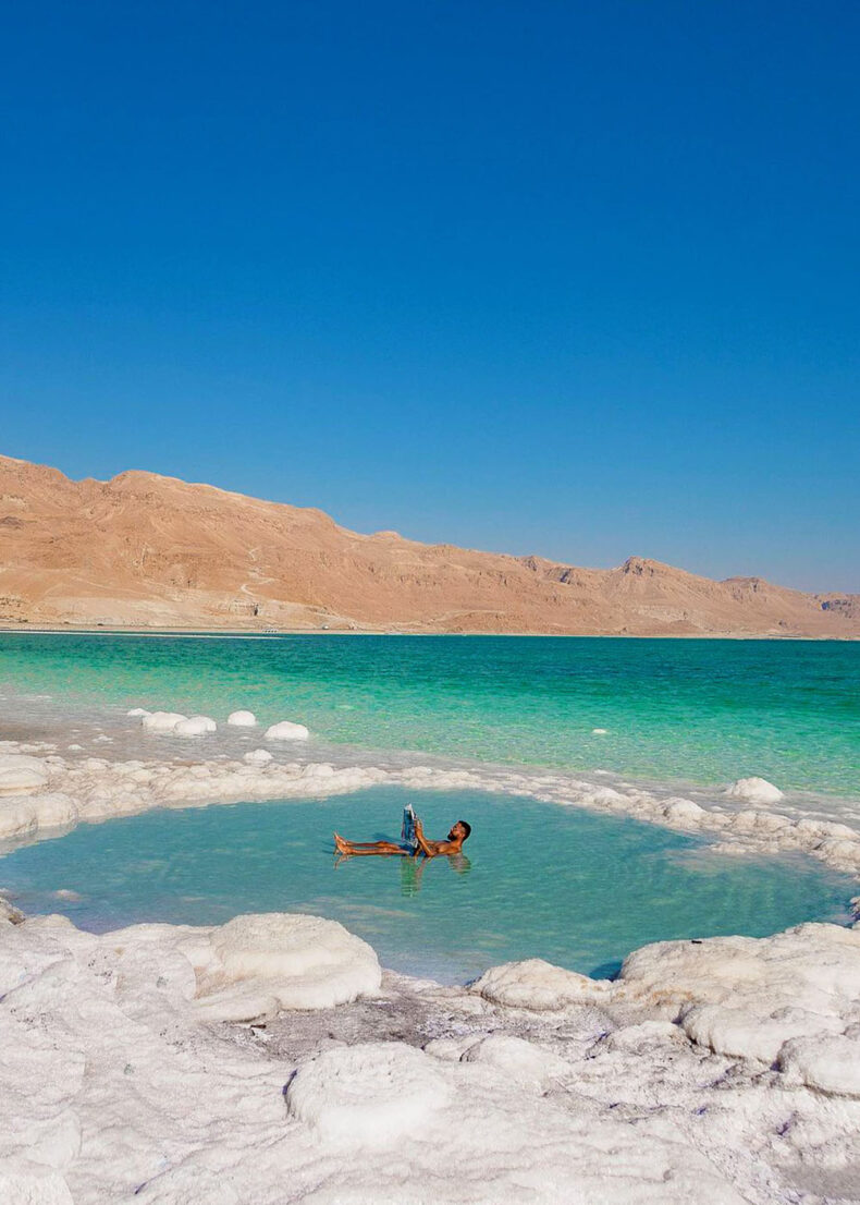 Dead sea makes you effortlessly float in the water