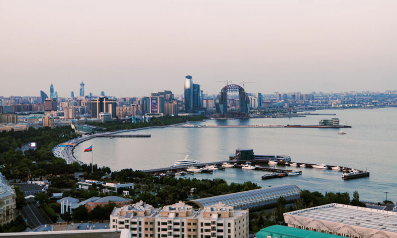 Four-kilometre-long Baku Boulevard - seafront promenade