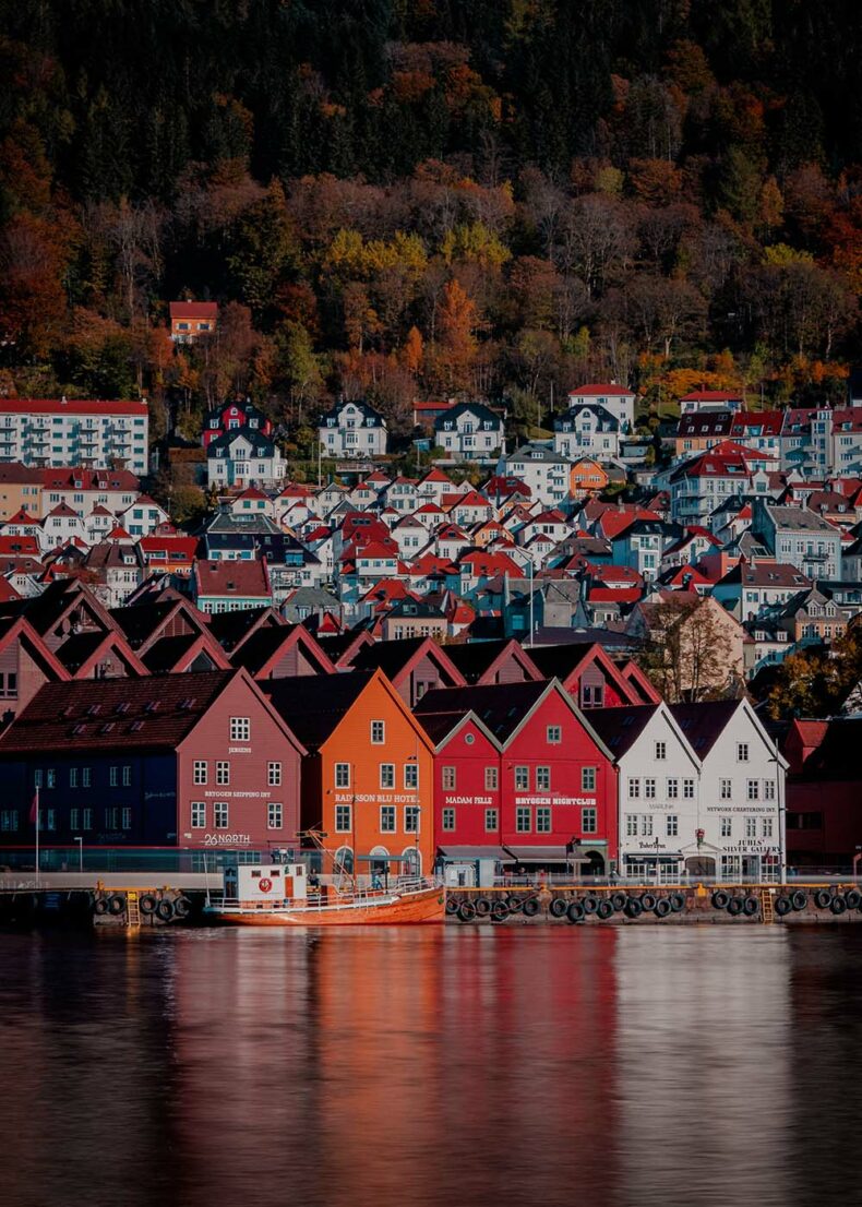 Bryggen is famous for its colourful wooden merchant houses