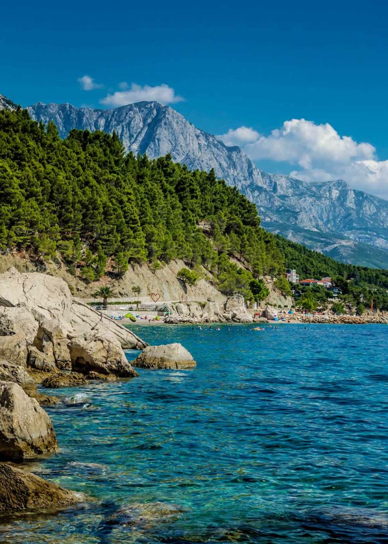 Go to Makarska Riviera for pebble beaches and turquoise water