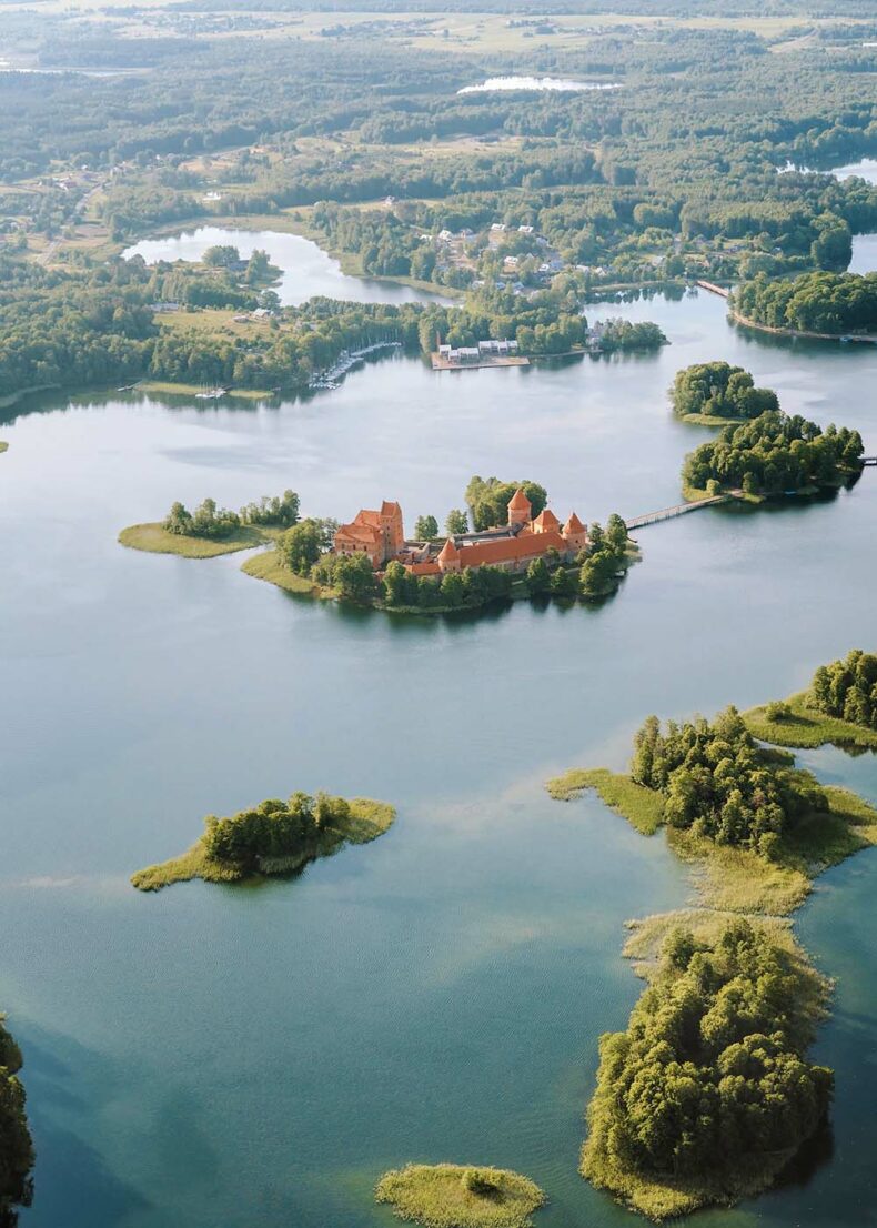 Rent a boat and enjoy the stellar Trakai Castle set on an island in the middle of the lake