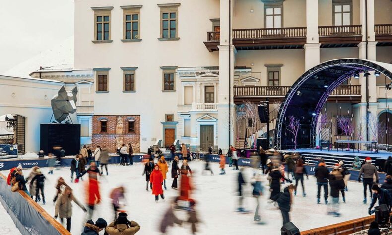 Charming open-air ice rink at the Palace of the Grand Dukes