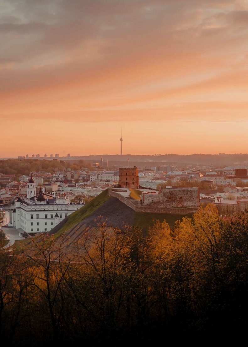 Gediminas tower and a view of Vilnius old town