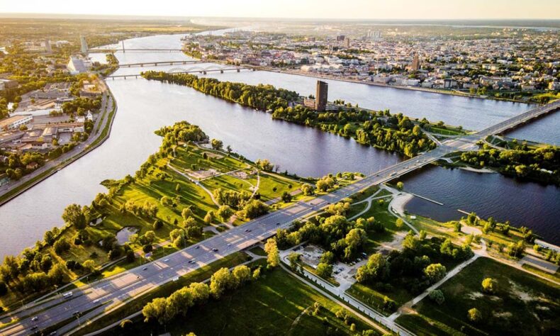 Experience a music festival on an island in Riga's city