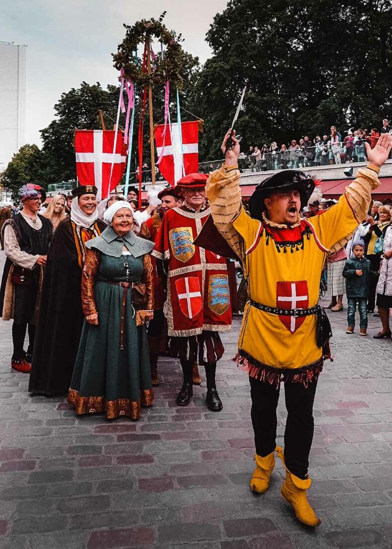 In early July, during Medieval days, Tallinn Town Hall Square transforms into a vibrant Hanseatic town