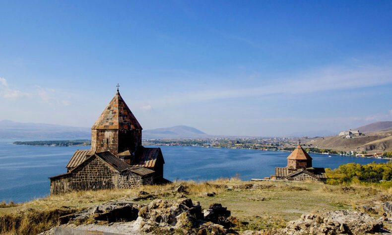 Orthodox monastery complex by the Lake Sevan