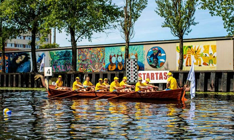 The most exciting sports event of the Sea Festival - the Viking ship dragon race